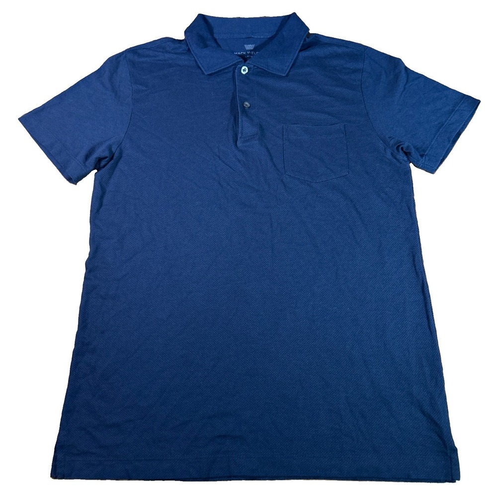 Mac Weldon Vesper Polo Men's L Blue Short Sleeve Performance Breathable Wicking